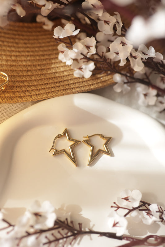 Sharp Star Stud Hoops