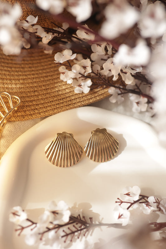 Golden Shell Studs