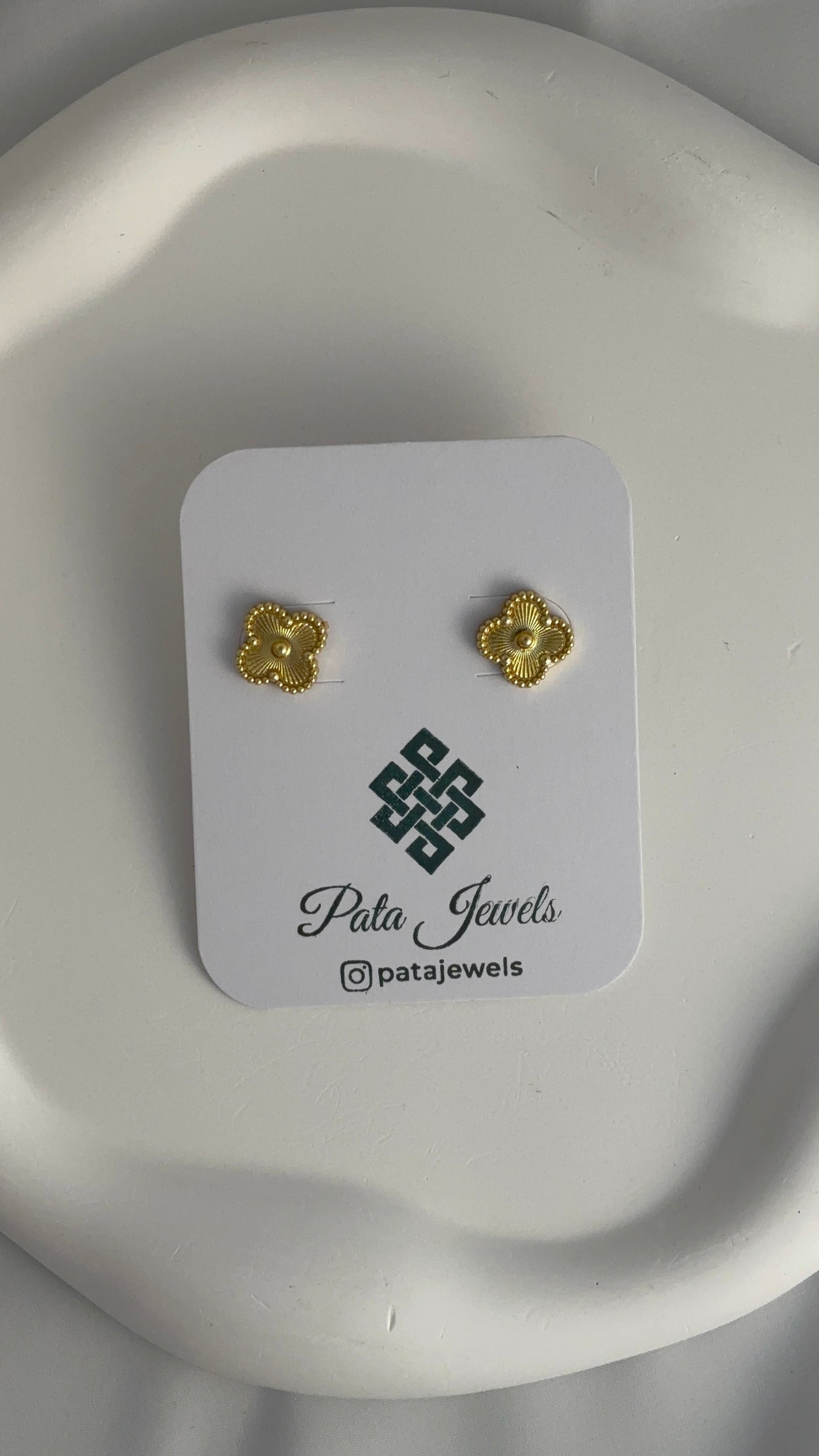 Gold Radiance Floral Stud Earrings