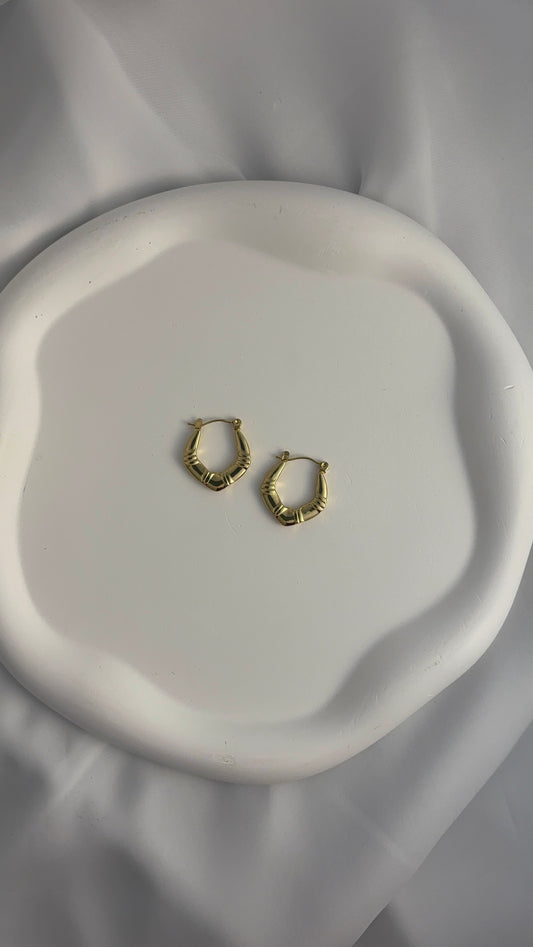 Mini Gold Bamboo Hoop Earrings