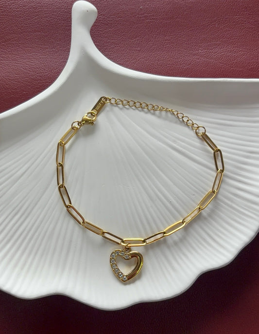 Linked Heart Charm Bracelet