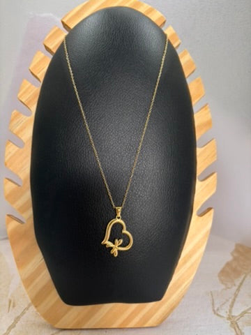 Heart Butterfly Pendant Necklace