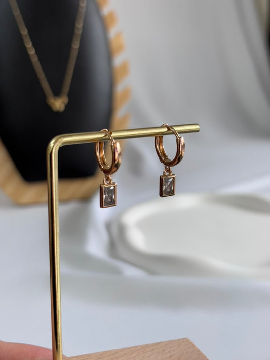 Baguette Drop Crystal Danglers