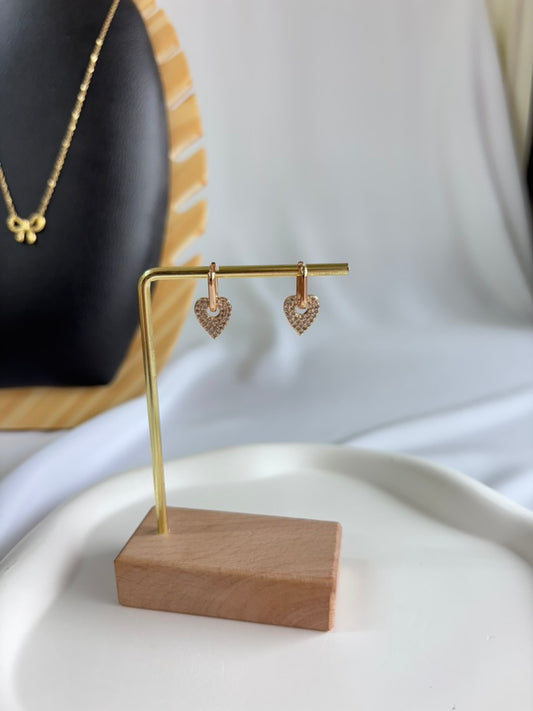Pave Heart Danglers