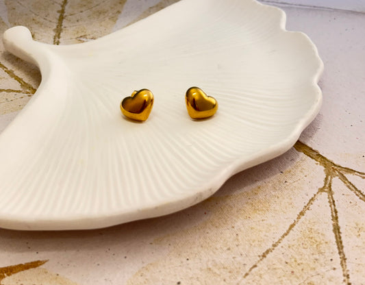 Puffy Heart Studs (Petite)
