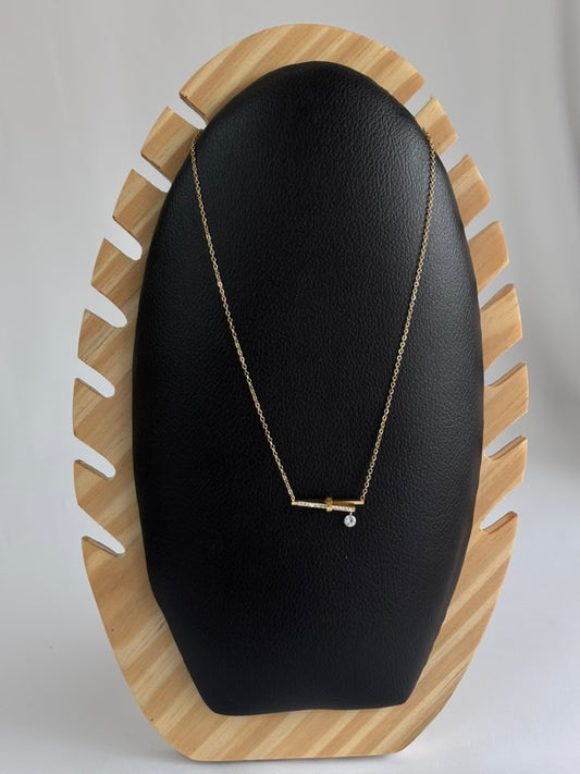 Minimal Gold Bar Pendant Necklace