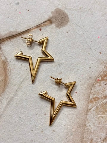 Sharp Star Stud Hoops