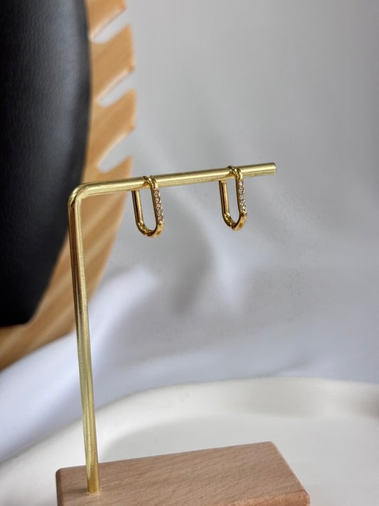 Sleek Curve Sparkle Hoops