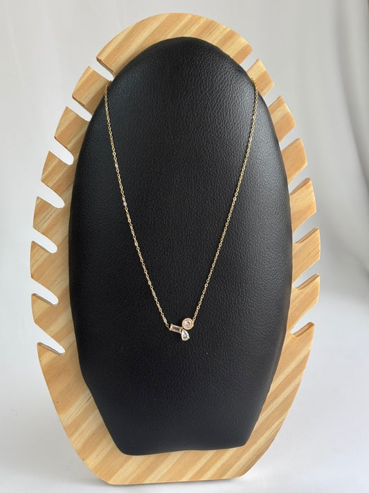 Twin Stone Pendant Necklace