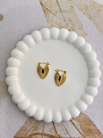 Sunbeam Drop Heart Hoops
