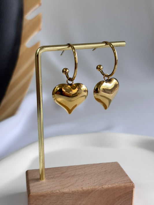 Chunky Heart Drop Danglers