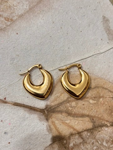 Crescent Drop Hoop Earrings