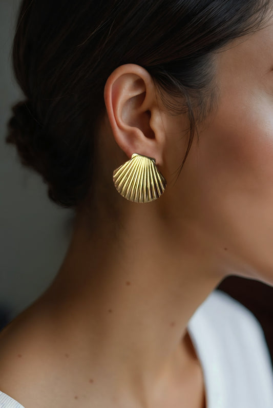 Golden Shell Studs