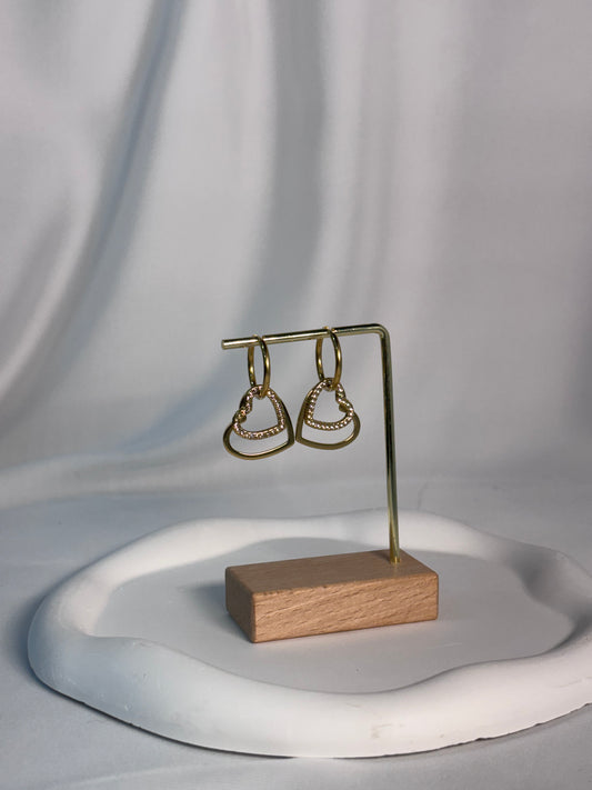 Double Heart Hoop Earrings