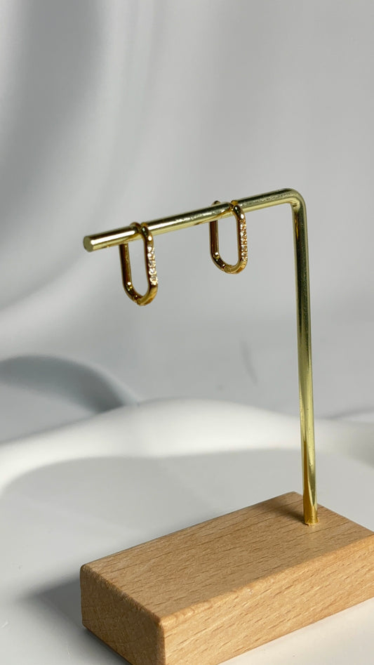 Square Zircon Huggie Hoops