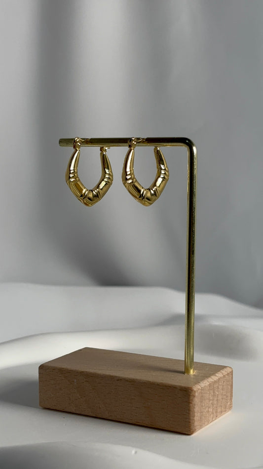 Mini Gold Bamboo Hoop Earrings