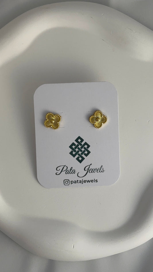 Gold Radiance Floral Stud Earrings