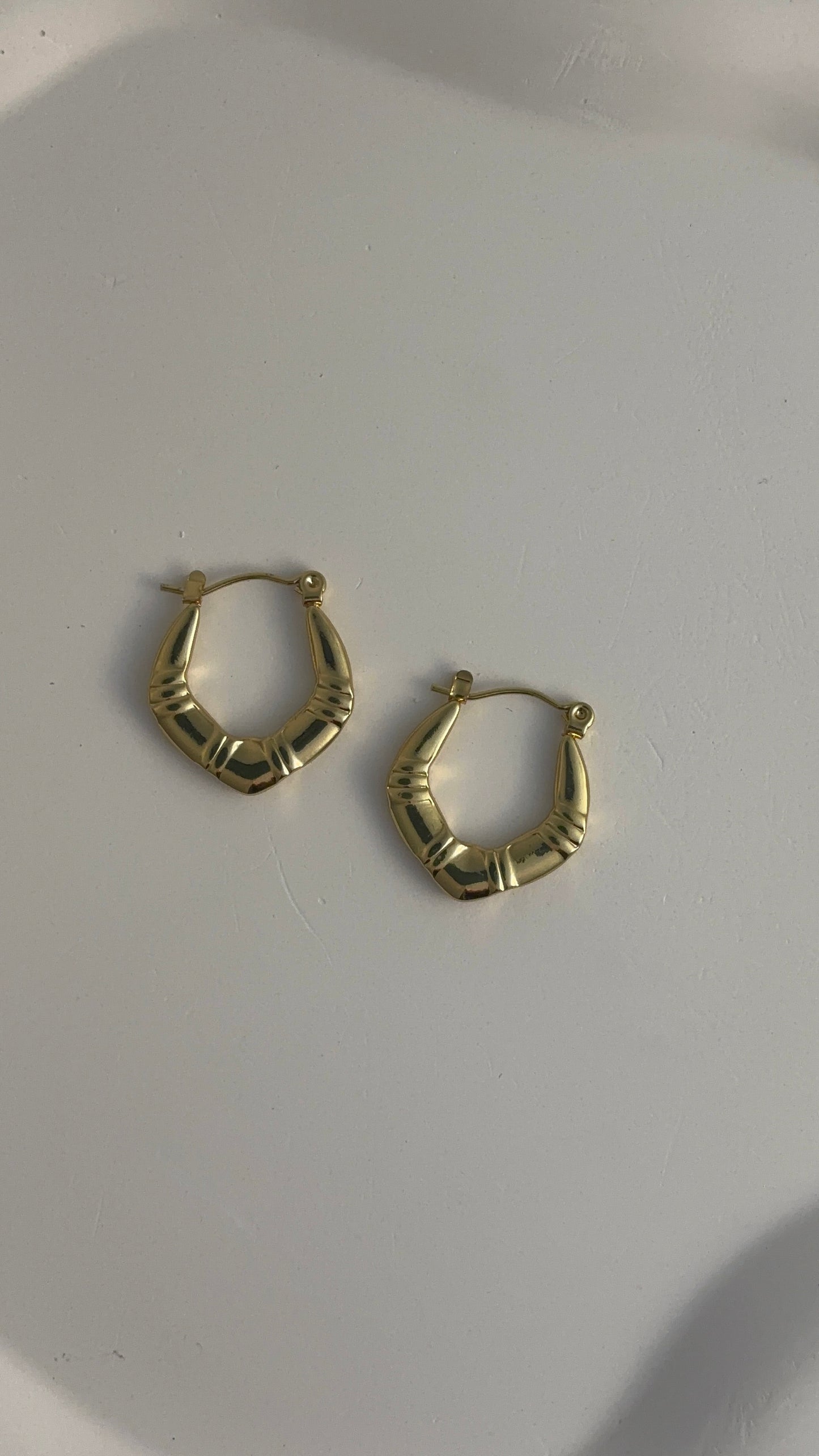 Mini Gold Bamboo Hoop Earrings