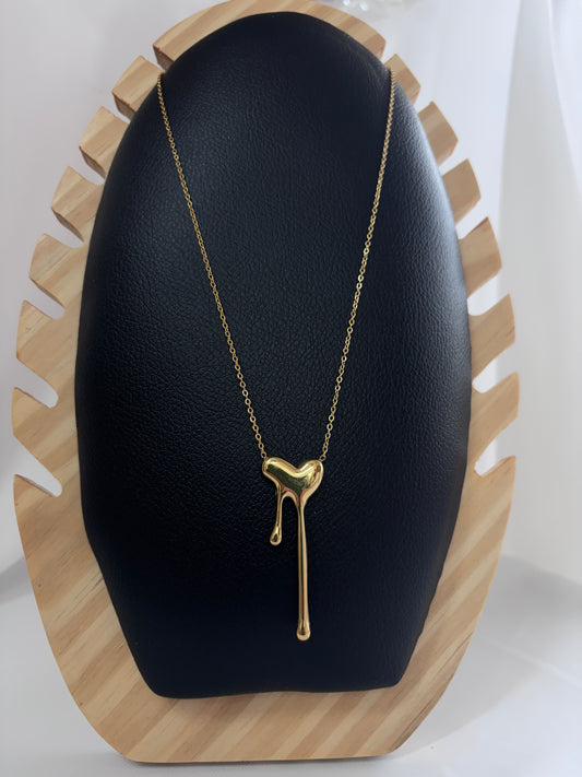 Melted Heart Pendant Necklace