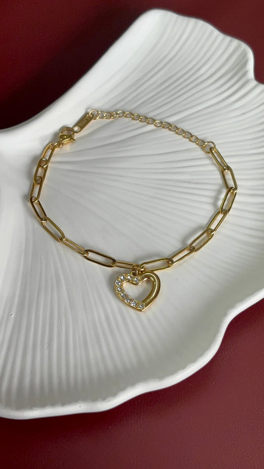 Linked Heart Charm Bracelet